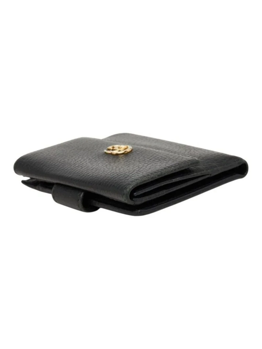 Gucci GG Marmont Compact Wallet Bifold Black Leather